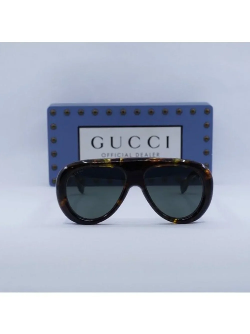 Gucci GG1909S 001 Aviator Sunglasses - Spotted Havana/Grey